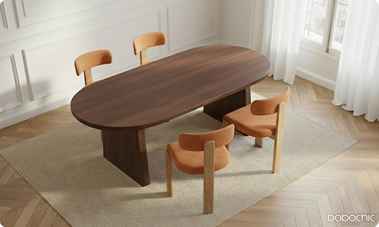 Créez-vous un intérieur convivial et tendance avec l'ensemble table PARDO et chaises TANYA