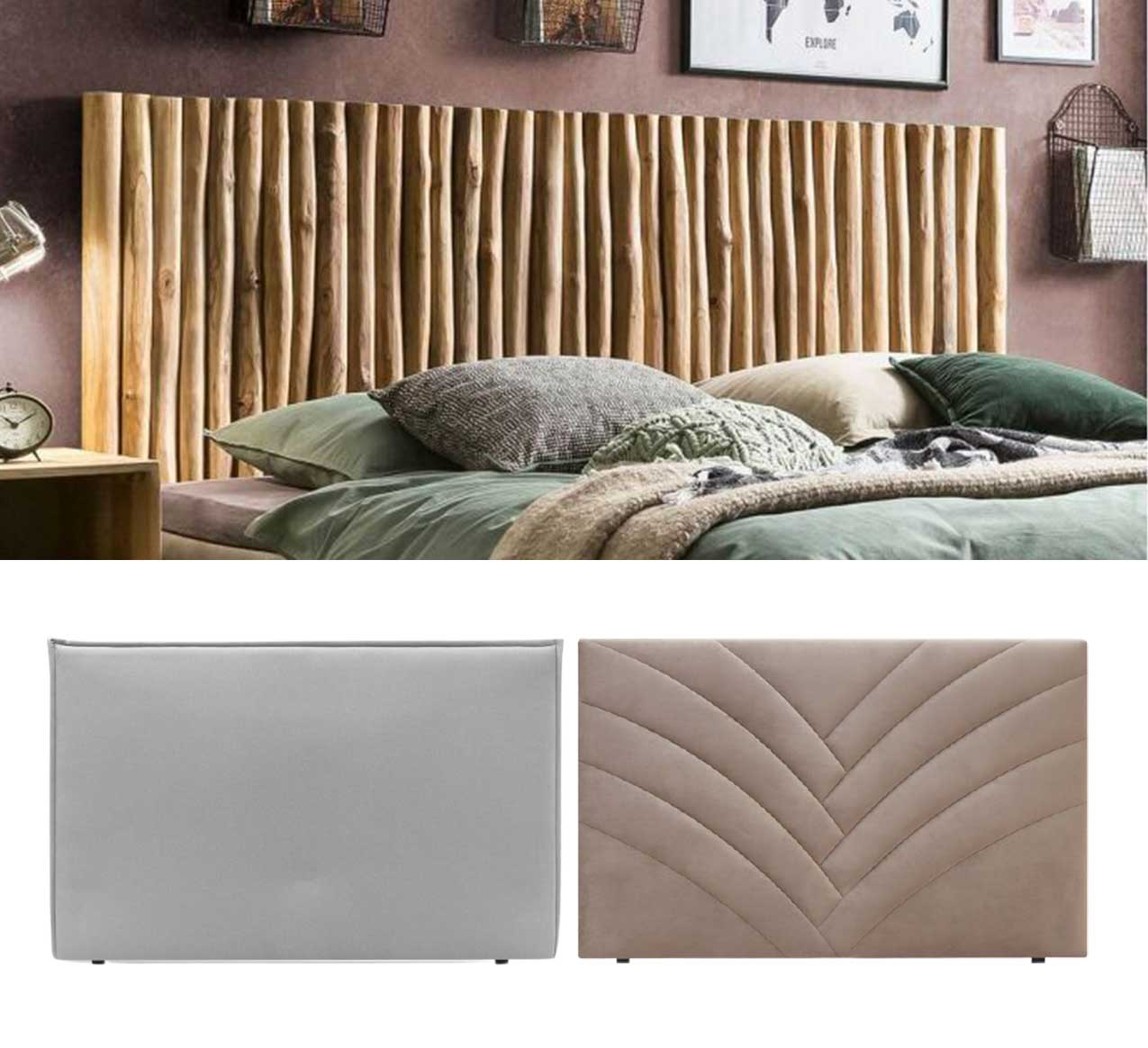 différents modèles de têtes de lit pour sa chambre avec plusieurs matières 