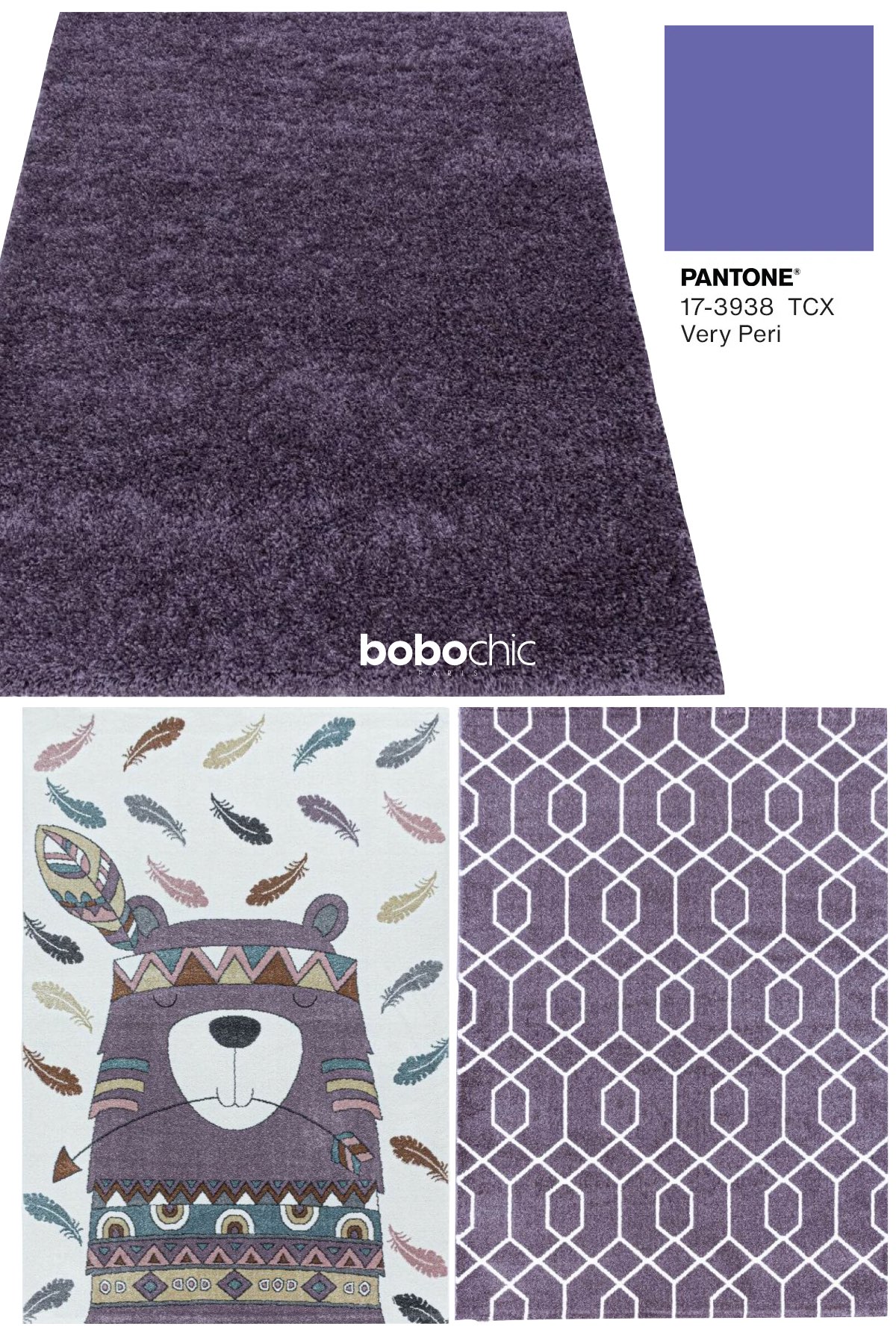 Pantone 2022 tapis chambre bébé violette