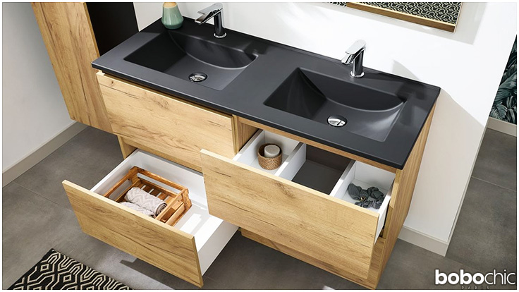 Un meuble a double vasque et pleins de rangement, un allié indispensable au quotidien