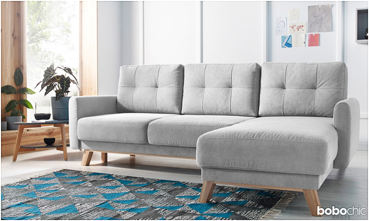 Ventes flash : profitez de l'élégance du canapé BALIO gris clair !