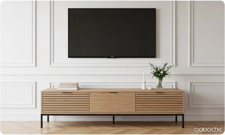 Apportez une touche chaleureuse et naturelle avec le meuble TV AGATHE