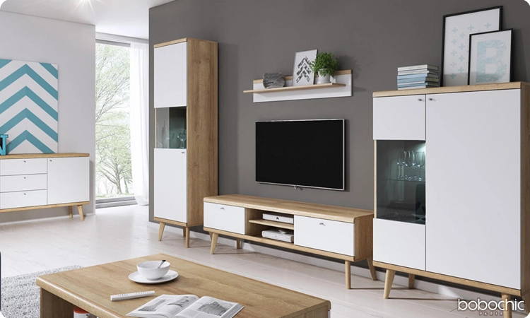 Apportez douceur & chaleur à votre intérieur avec le meuble tv blanc et bois