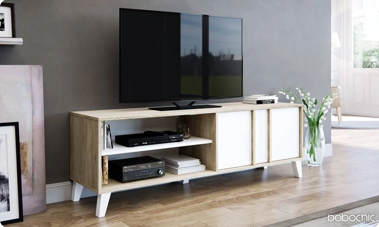 N'hésitez pas à apporter de la douceur à votre intérieur avec un meuble TV bois