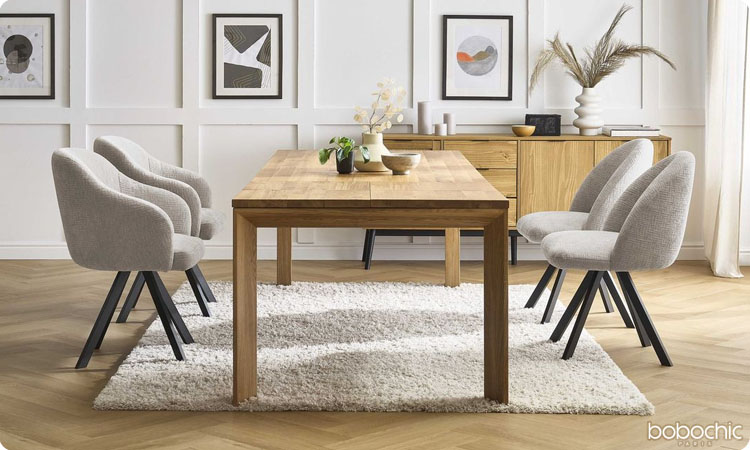 Adaptez la forme du tapis à la forme de votre table à manger