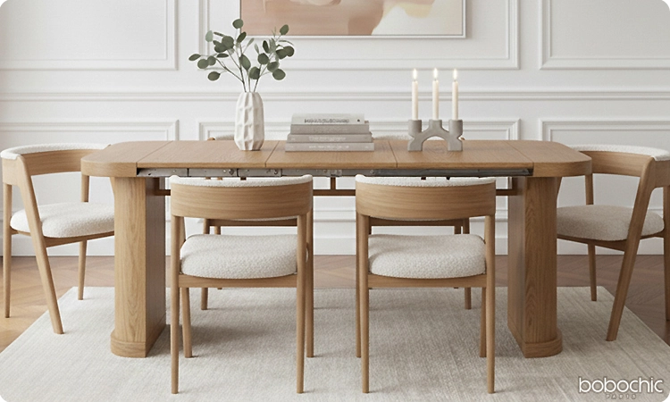 La table à manger extensible peut parfaitement s'adapter à vos besoins et contraintes