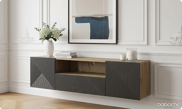 Apportez une touche moderne très tendance grâce au meuble TV suspendu