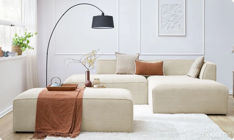 Faites le choix d'un confort chaleureux avec le canapé en velours côtelé