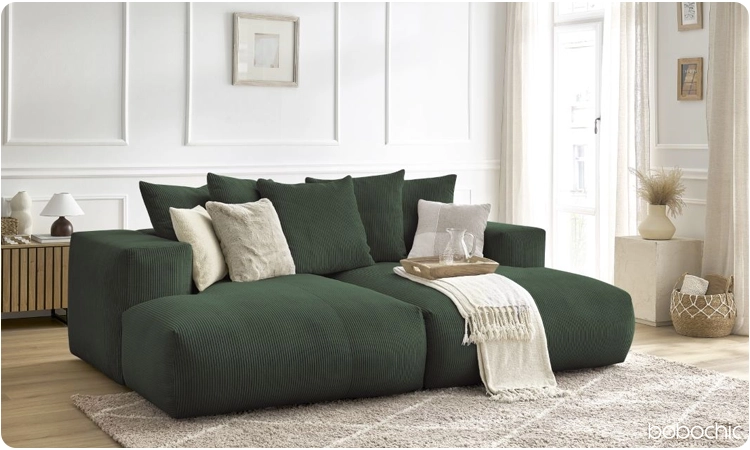 Pour un canapé élégant et de caractère, faite le choix du canapé vert foncé