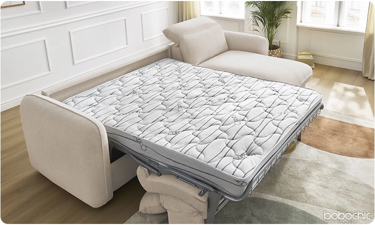 Grâce au matelas, le canapé-lit assure une qualité de sommeil incomparable