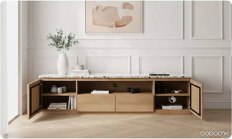 Décorer son meuble TV, c'est aussi penser à ce qu'on doit exposer et garder caché