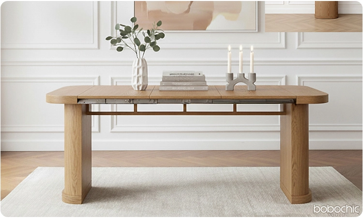 Table en bois moderne et élégante.