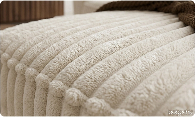 Tissu velours côtelé blanc