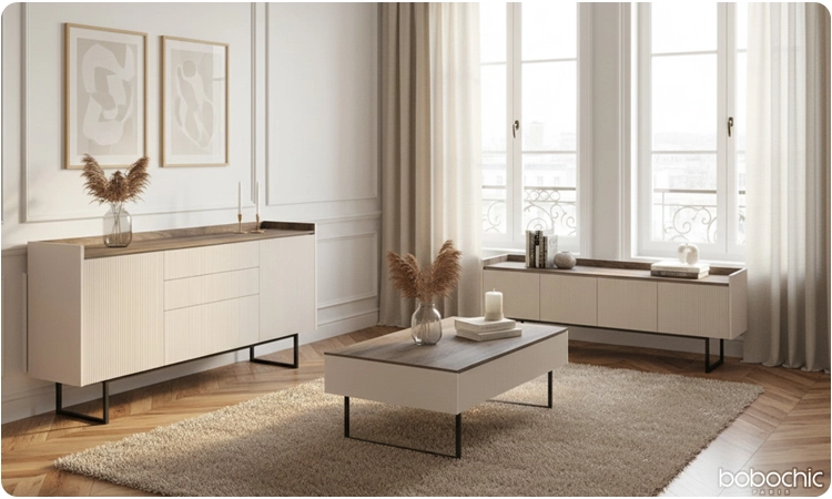 Ensemble LORINA, meuble TV, buffet et table basse