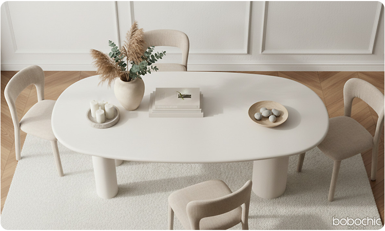 Table ovale blanche de Bobochic Paris